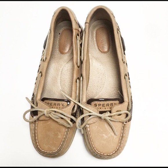 sperry leopard print loafers